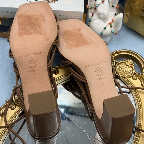 🆕 LOEFFLER RANDALL 🧿 NWOT Ryder Leather Knotted Sandals, Chocolate Brown, Sz 7 - Picture 13 of 16